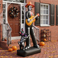 7.3 ft Inflatable Skeleton Musician with Dog – photo 6