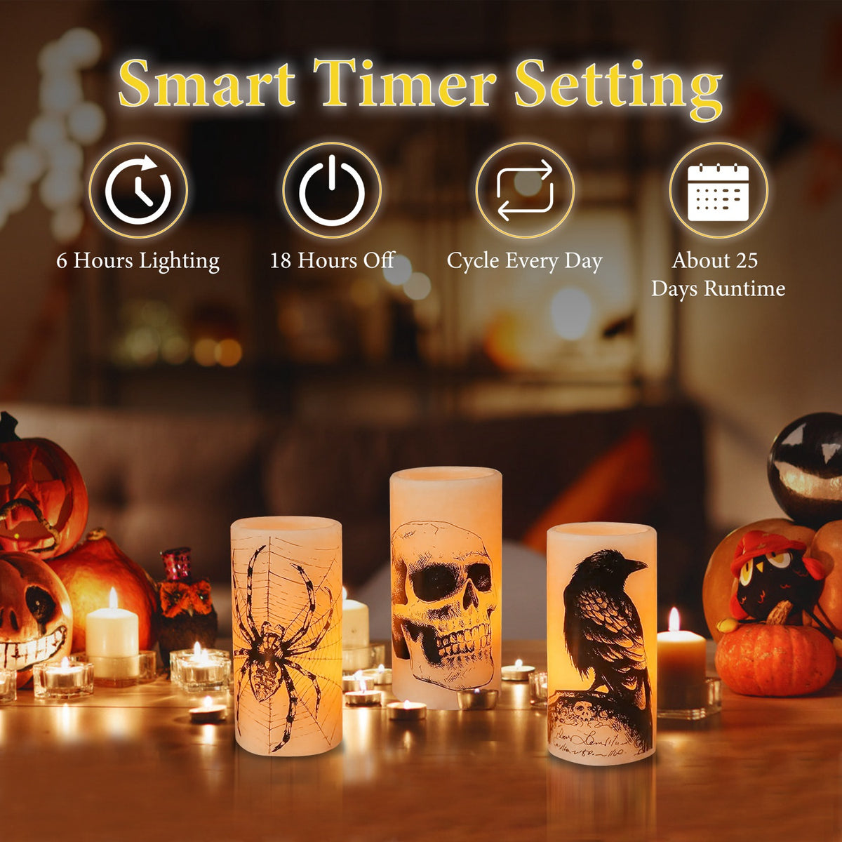 Halloween Flameless Candle Lamps 3-Pack – photo 4
