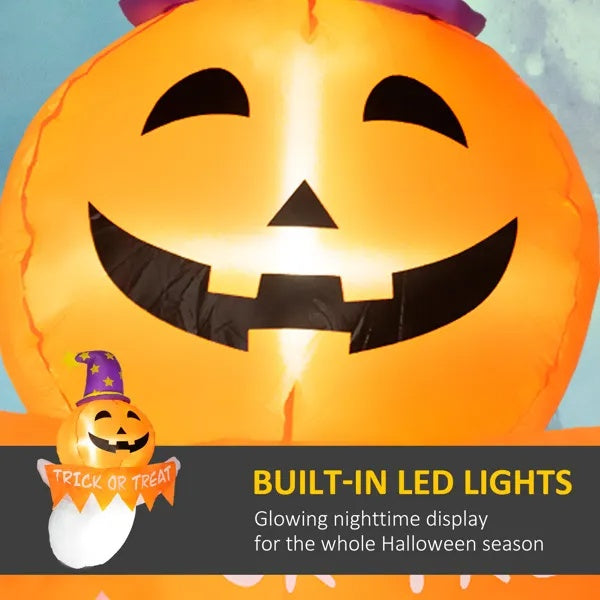 Light-Up Inflatable Pumpkin Ghost Window Decoration – photo 5