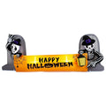 9.6 ft Inflatable Skeleton Tombstones Happy Halloween Banner – photo 1