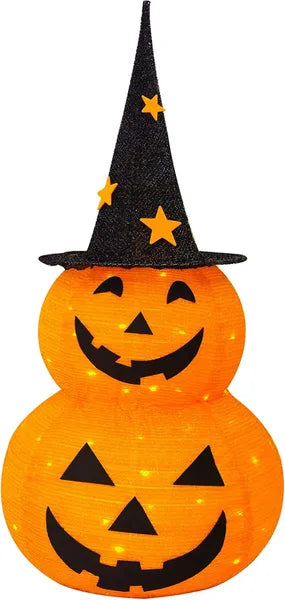 3 ft Pop-Up Light-Up Pumpkin with Witch Hat – photo 4