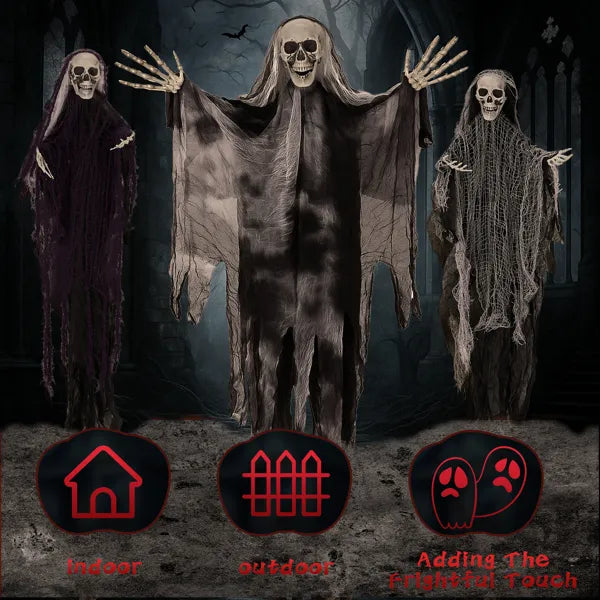 Hanging Grim Reaper Skeleton Ghosts (3-Pack) – photo 3