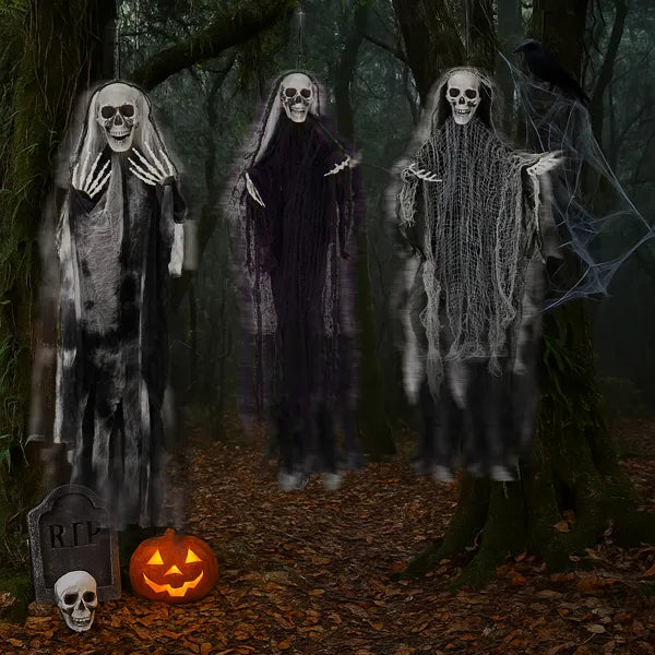 Hanging Grim Reaper Skeleton Ghosts (3-Pack) – photo 2