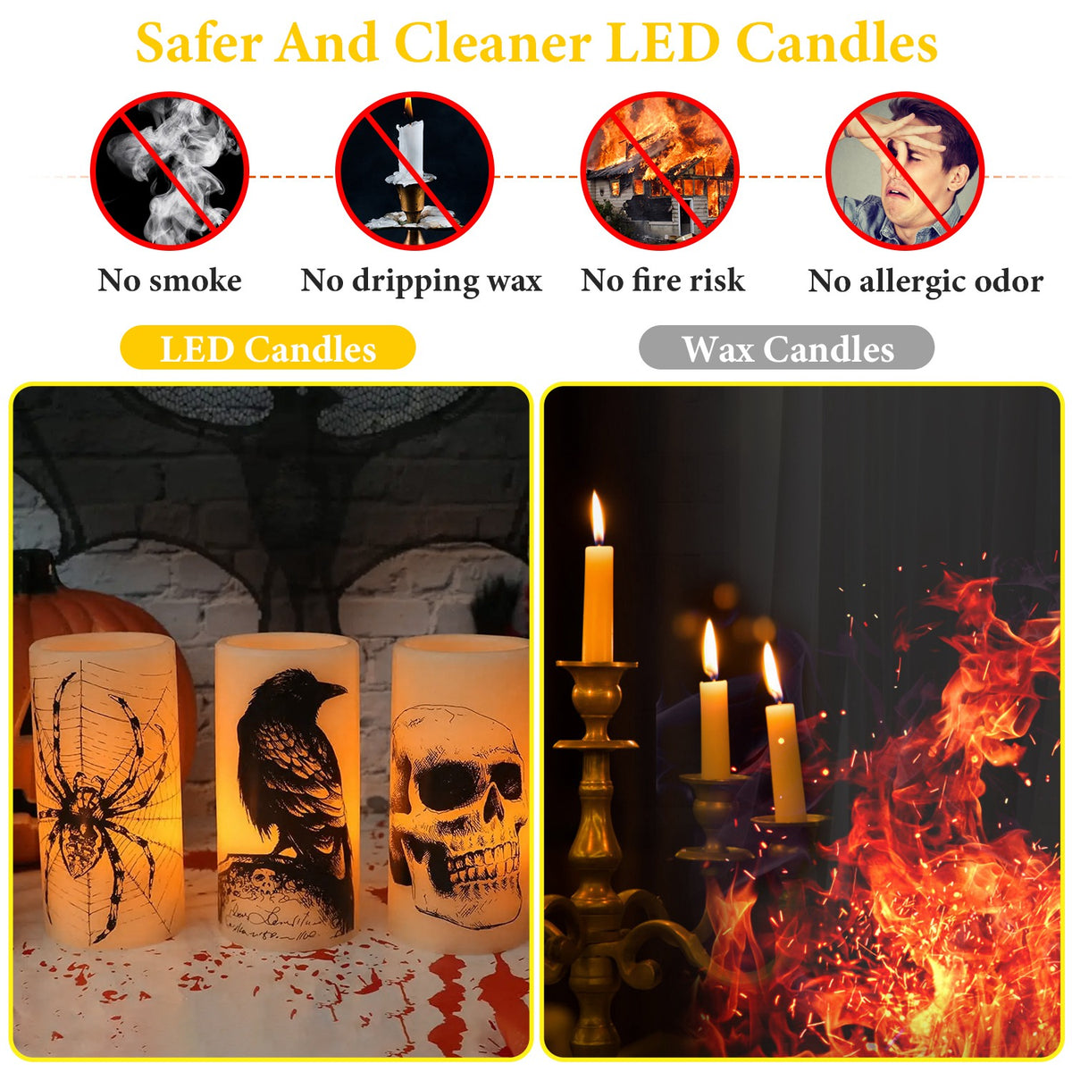 Halloween Flameless Candle Lamps 3-Pack – photo 10