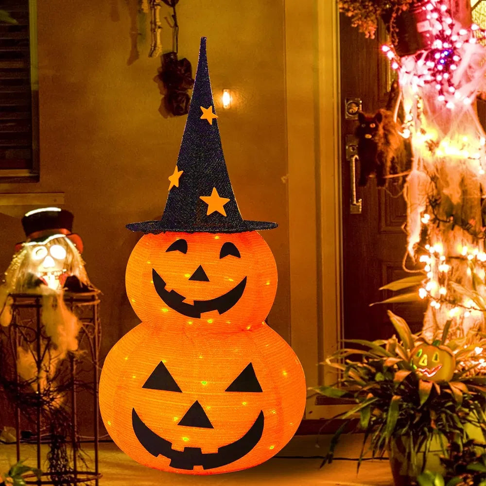 3 ft Pop-Up Light-Up Pumpkin with Witch Hat – photo 6