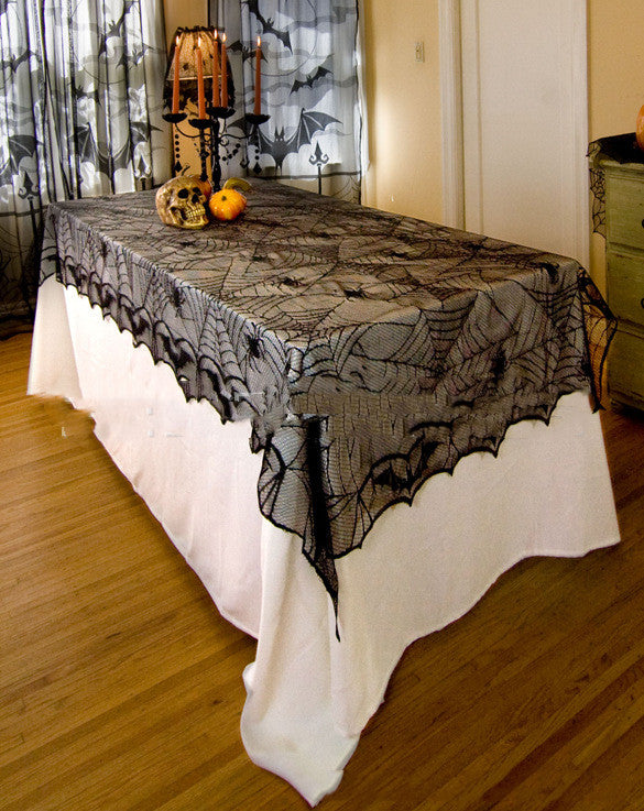 Spider Web Lace Halloween Tablecloth – photo 1