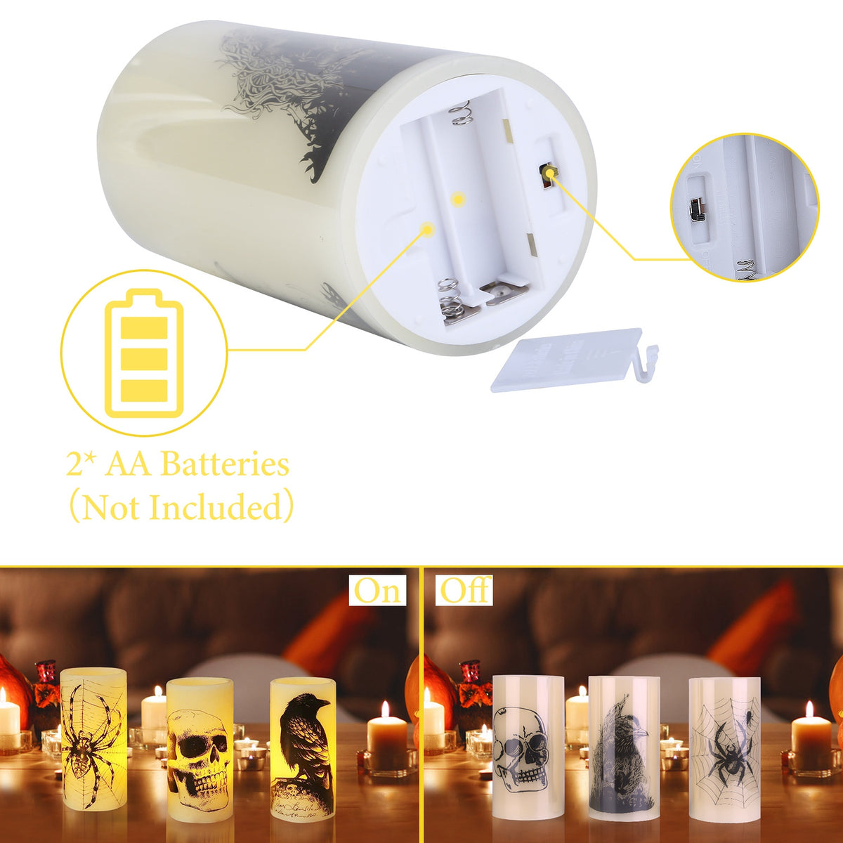 Halloween Flameless Candle Lamps 3-Pack – photo 3