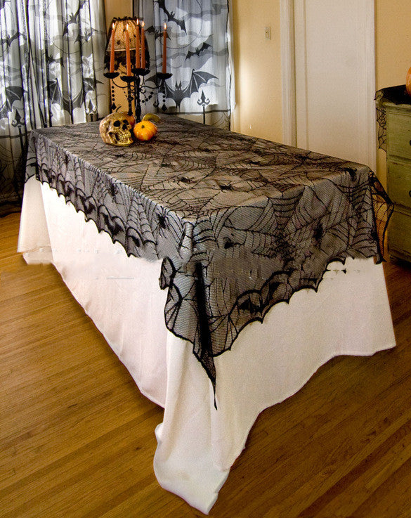 Spider Web Lace Halloween Tablecloth – photo 5