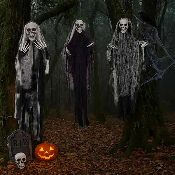 Hanging Grim Reaper Skeleton Ghosts (3-Pack) – photo 4