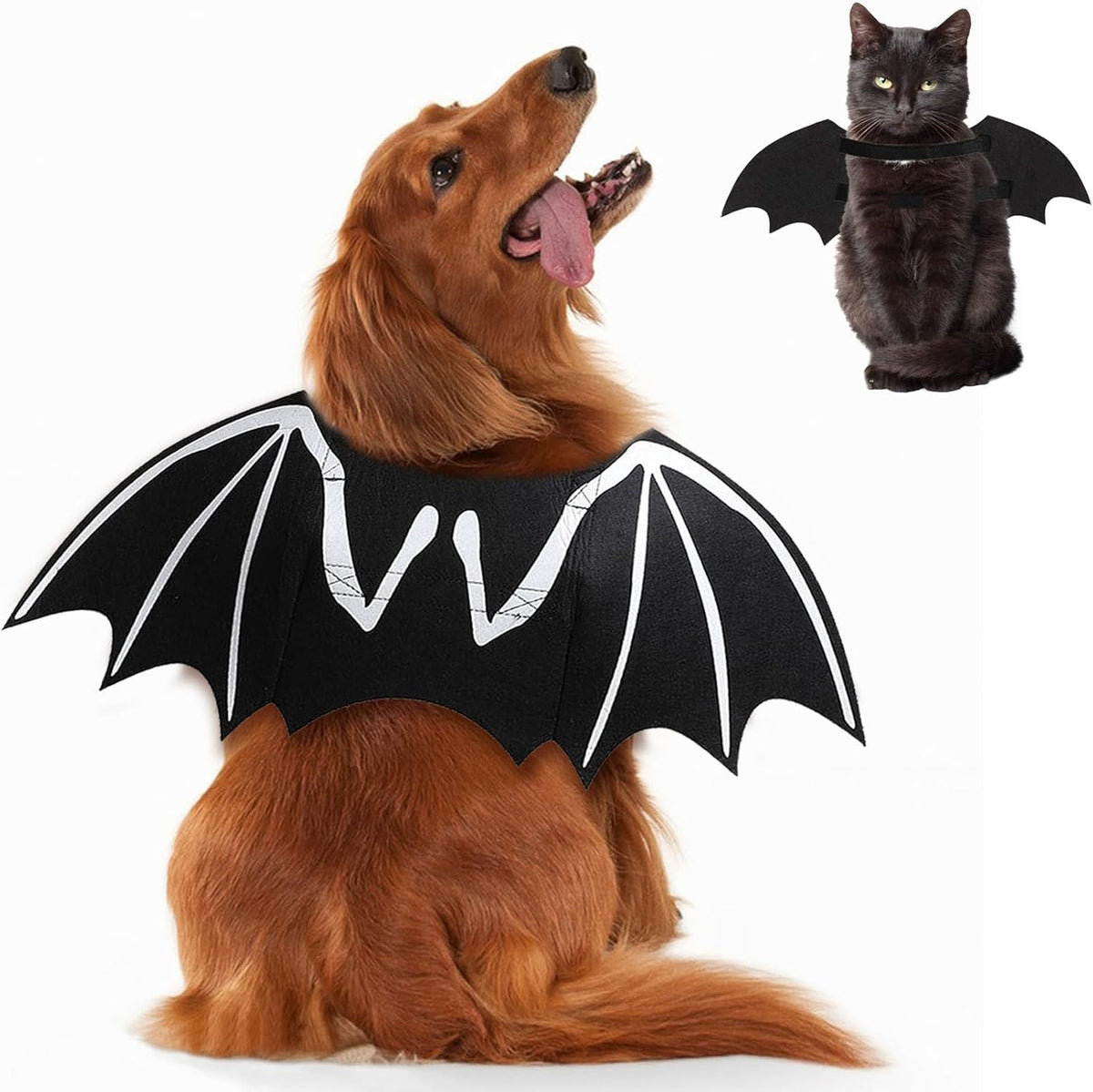 Glow-in-the-Dark Bat Wings Dog Costume – photo 1