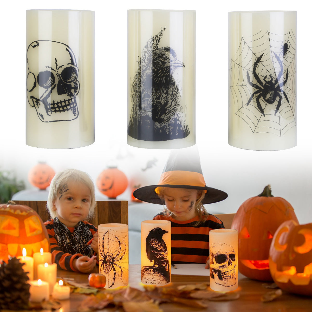 Halloween Flameless Candle Lamps 3-Pack – photo 6