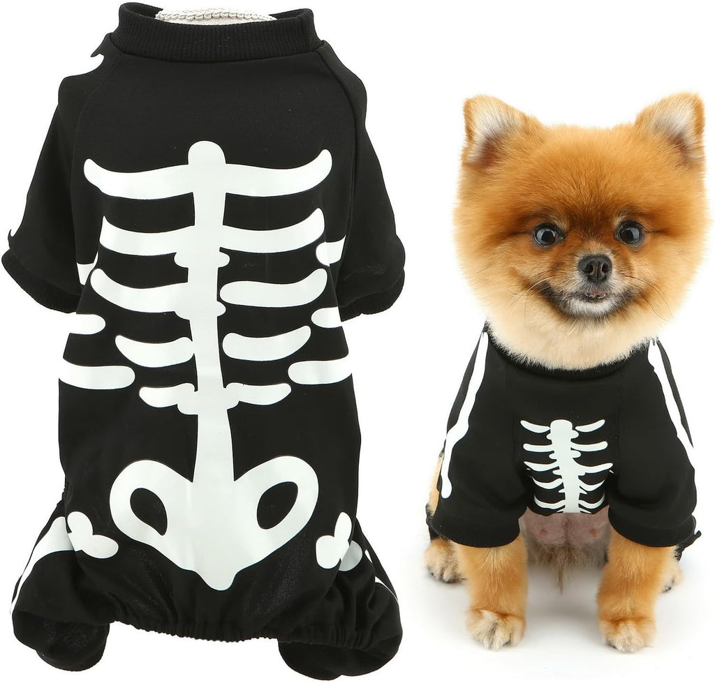 Glow-in-the-Dark Skeleton Dog Costume – photo 1
